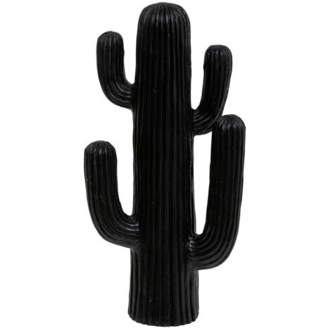 Atmosphera – Cactus déco 4 branches 'Rodrigo' 57cm – Oxyde de magnésium – Dimensions L. 28 x l. 14,5 cm – Couleur noir