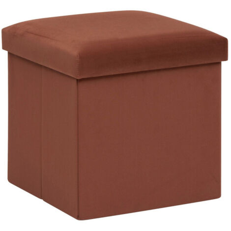 Pouf Pliant en Velours "Trend Tess" 38cm Ambre (1/5)