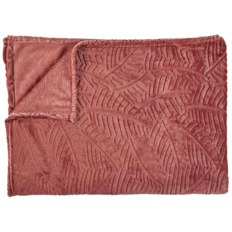 Plaid Flanelle Embosse "Roméo" 120x150cm Terracotta (1/3)