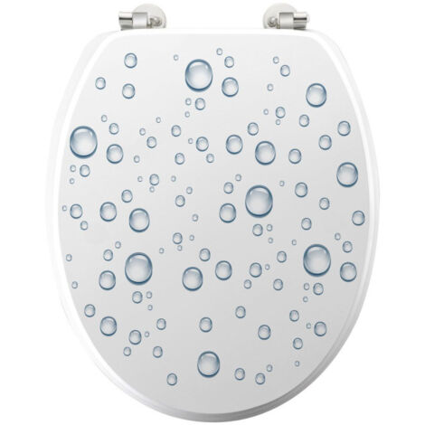 Abattant WC Imprimé "Bubble" 46cm Blanc (1/5)
