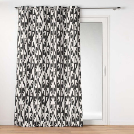 Rideau à Œillets "Ikaris" 140x260cm Noir & Blanc (1/5)