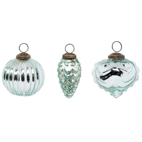 Paris Prix - Lot De 3 Boules De Noël formes 8cm Vert (1/5)