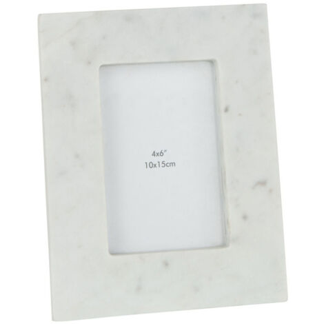 Cadre Photo Déco "Marbre" 10x15cm Blanc (1/4)