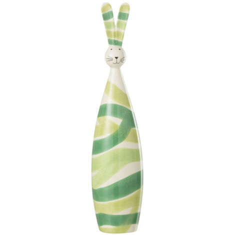 Statuette Déco Lapin en Dolomite "Lignes" 44cm Vert (1/3)