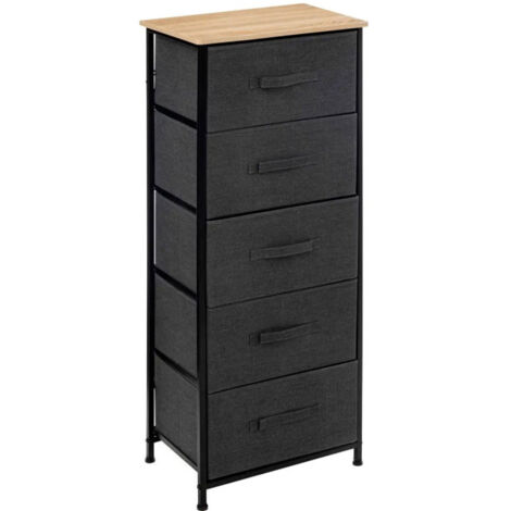 Meuble de Rangement Haut "Tissa" 114cm Gris Foncé (1/5)