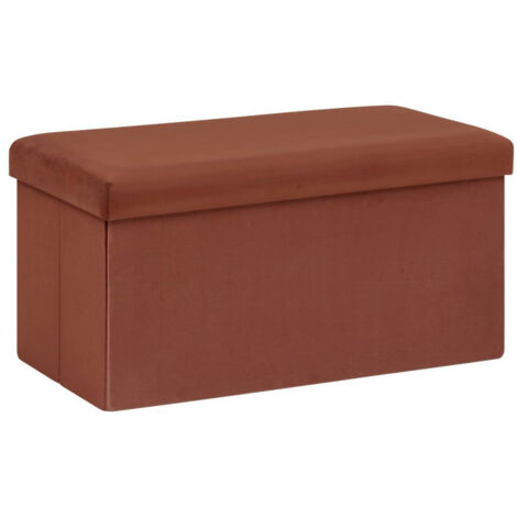 Pouf Pliable en Velours "Tess" 76cm Ambre (1/5)