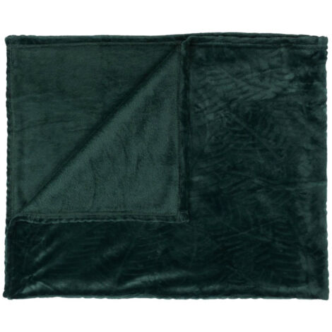 Plaid Flanelle Embosse "Roméo" 120x150cm Vert Sapin (1/4)