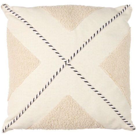 Coussin Déco Bouclette "Crush" 40x40cm Beige (1/5)