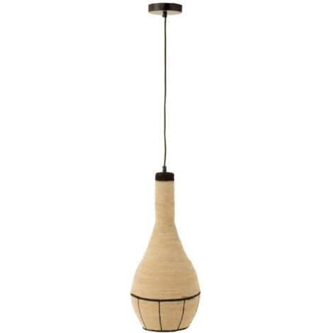 Lampe Suspension en Jonc "Poire" 56cm Naturel (1/3)