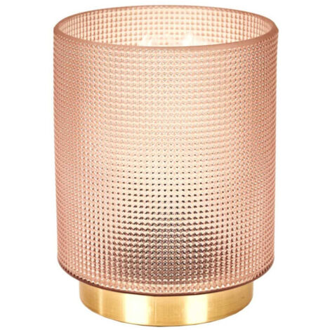 Lampe à Poser Design Embossé "Lounge" 15cm Rose (1/5)