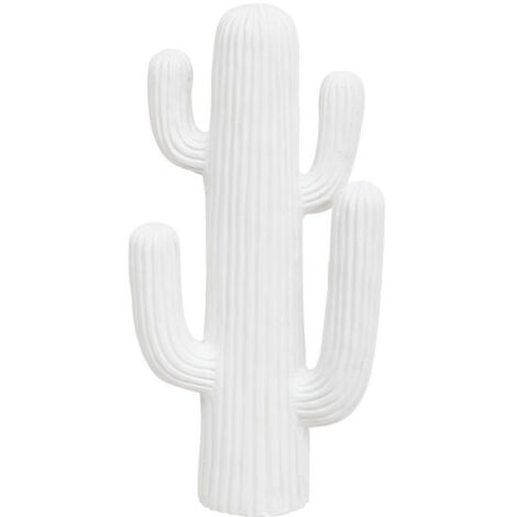 Atmosphera – Cactus déco 4 branches 'Rodrigo' 57cm – Oxyde de magnésium – Design strié moderne pour intérieur et extérieur – Blanc