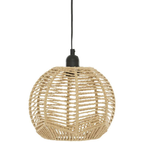 Atmosphera – Lampe suspension corde 24cm en papier et acier – Hauteur 19,5cm – Design moderne pour intérieur – Ampoule non incluse