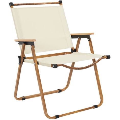 Chaise de Camping Pliable "Mariposa" 77cm Beige (1/5)