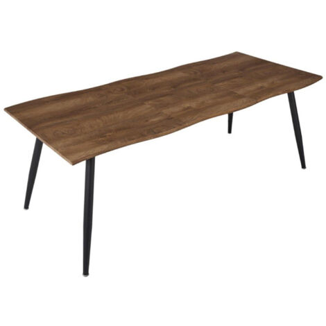 Paris Prix – Table à manger extensible 150-210cm marron – MDF et métal – 6 à 8 personnes – Hauteur 75cm – Design moderne pour salle à manger