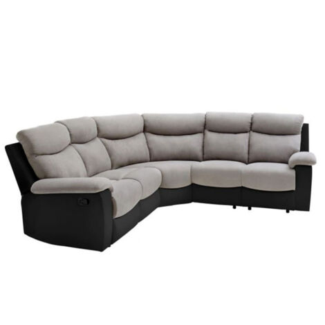 Canapé Panoramique Relaxation "Tyoa" 238cm Gris & Noir