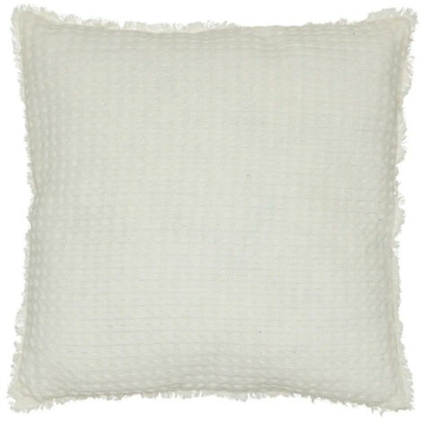 Coussin Nid d'Abeille "Widdy" 45x45cm Blanc (1/3)