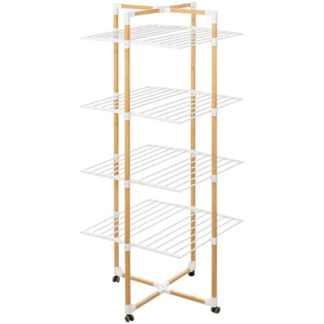 Five Simply Smart – Étendoir à linge à roulettes 40m – 4 roulettes pivotantes avec frein – ABS et acier – L. 69 x l. 68,5 x H. 175 cm – Capacité 40 kg (1/5)