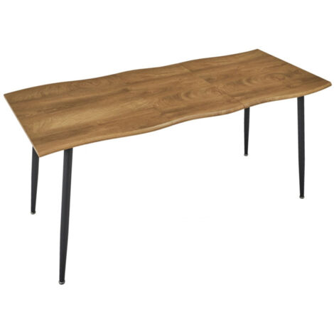 Paris Prix – Table à manger extensible 120-160cm – MDF et métal – 4 à 6 personnes – Hauteur 75cm – Style naturel (1/5)