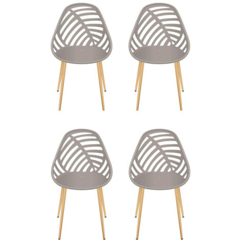 Lot de 4 Chaises de Jardin "Alameda" 83cm Taupe (1/3)