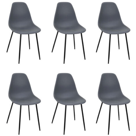 Lot de 6 Chaises "Gustav" 87cm Gris (1/5)