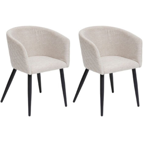 Lot de 2 Fauteuils Design "Marlo" 76cm Beige (1/4)