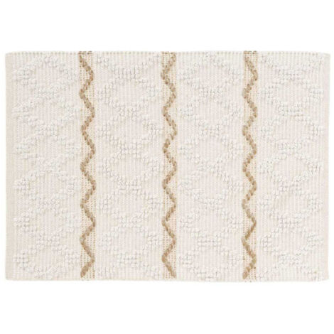 Tapis Déco Fantaisie "Belem" 60x90cm Naturel (1/5)