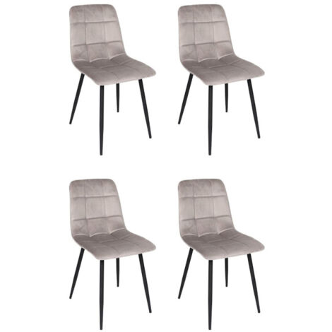 Lot de 4 Chaises "Mateo" 88cm Taupe (1/5)