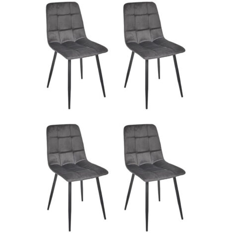 Lot de 4 Chaises "Mateo" 88cm Gris Foncé (1/5)