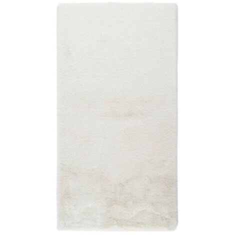 Tapis de Bain Fait à la Main "Rabbit" Blanc 50 x 90 cm (1/5)