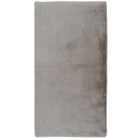 Tapis de Bain Fait à la Main "Rabbit" Gris Clair 50 x 90 cm (1/5)