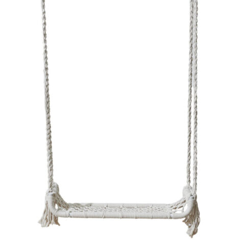 Paris Prix – Balançoire macramé 160cm – Design bohème chic – 60% métal et 40% coton – Usage extérieur – Traitement époxy – Poids 11,5kg