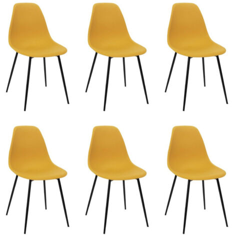 Lot de 6 Chaises "Gustav" 87cm Jaune (1/5)