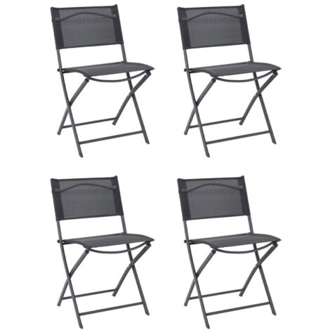 Lot de 4 Chaises de Jardin "Elba" 80cm Gris (1/5)