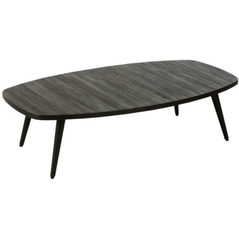 Table Basse en Bois "Teck" 120cm Noir (1/5)