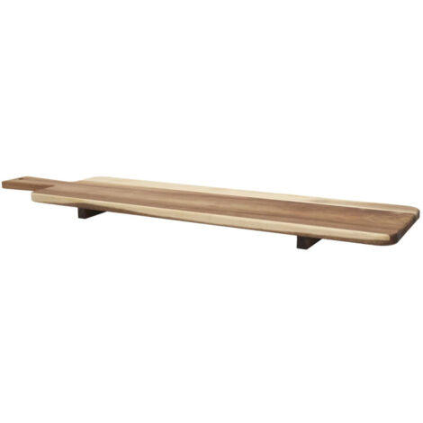 Paris Prix – Planche à découper sur pied 60cm en bois d'acacia – Design naturel avec bords arrondis – Présentation élégante pour événements