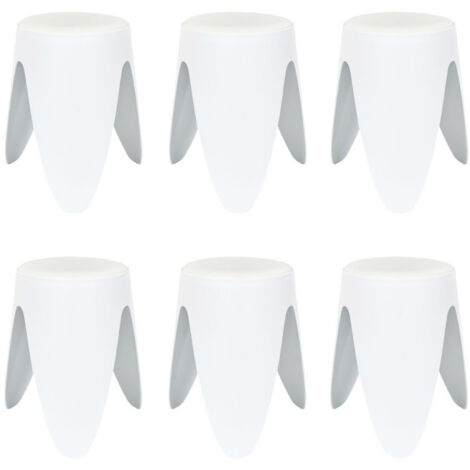 Lot de 6 Tabourets Empilables "Eve" 46cm Blanc (1/5)