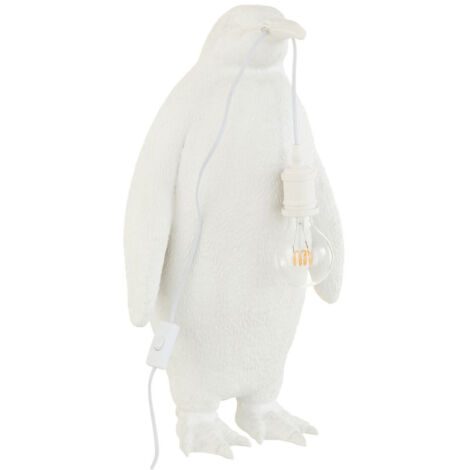 Lampe à Poser en Résine "Pingouin" 59cm Blanc (1/5)