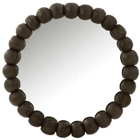 Miroir Mural en Bois "Boules" 80cm Noir (1/3)