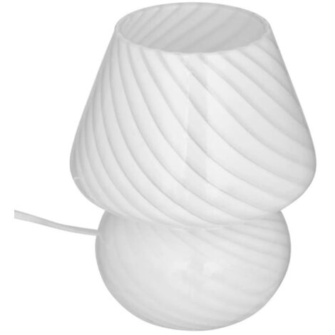 Lampe à Poser en Verre "Cara" 18cm Blanc (1/5)