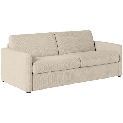 Canapé Convertible 3 Places Velours "Aly" 178cm Beige (1/5)