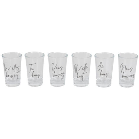Lot de 6 Verres à Shooter "Cocktail" 7cm Transparent