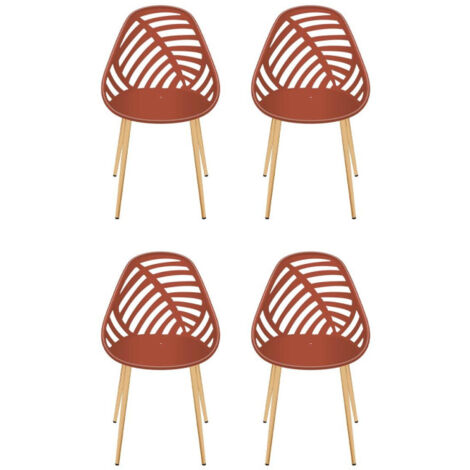 Lot de 4 Chaises de Jardin "Alameda" 83cm Terracotta (1/3)
