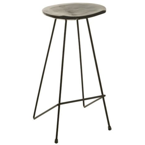 Tabouret de Bar en Bois "Winfred" 70cm Noir (1/5)