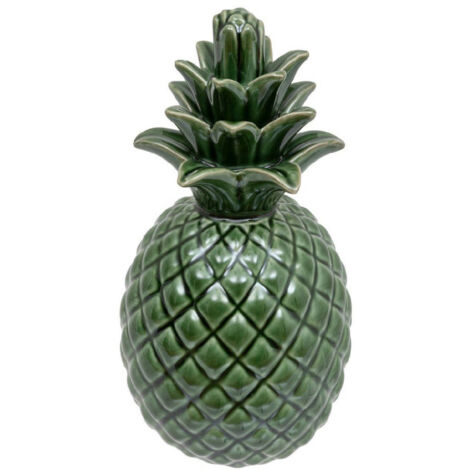 Ananas Déco en Céramique "Exotic Panama" 20cm Vert (1/2)