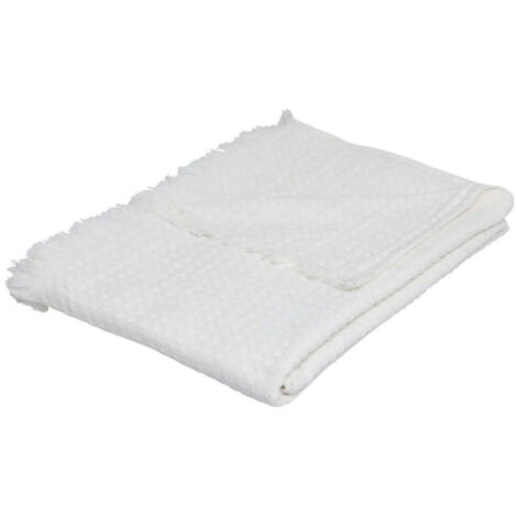 Jeté de Lit Nid d'Abeille "Widdy" 130x180cm Blanc