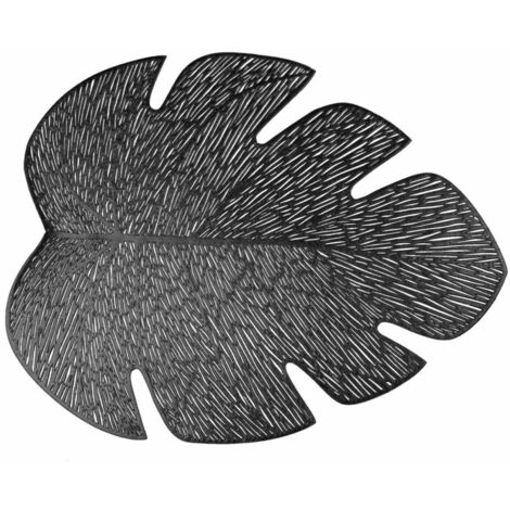 Set de Table Rond Ajouré "Flamboyant" 36x46cm Noir