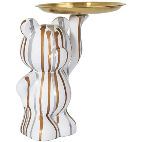 Vide-Poche Statue "Ourson" 23cm Blanc (1/4)