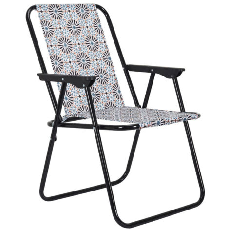 Lot De 2 Chaises Pliantes Multifonctions Outsunny - Chaise Camping + Chaise D'Échelle, Cadre Métal, Tissu Oxford Résistant, Noir, 120 Kg Max