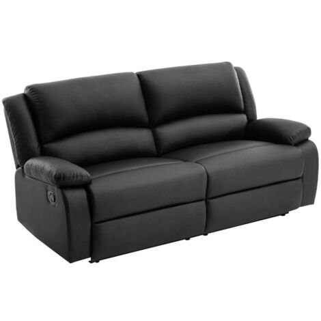 Canapé de Relaxation 2 Assises XXL "Walker" 193cm Noir (1/5)