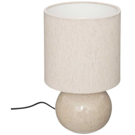 Lampe à Poser Boule "Gaia" 28cm Lin (1/4)
